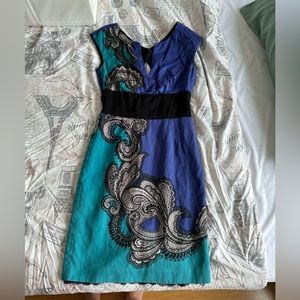 Silk Trina Turk dress- reposh, a little faded and I didn’t get to iron it:)